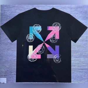 Off-White Black Geometric Arrows Logo Tee Size L NWT Rare Virgil Abloh